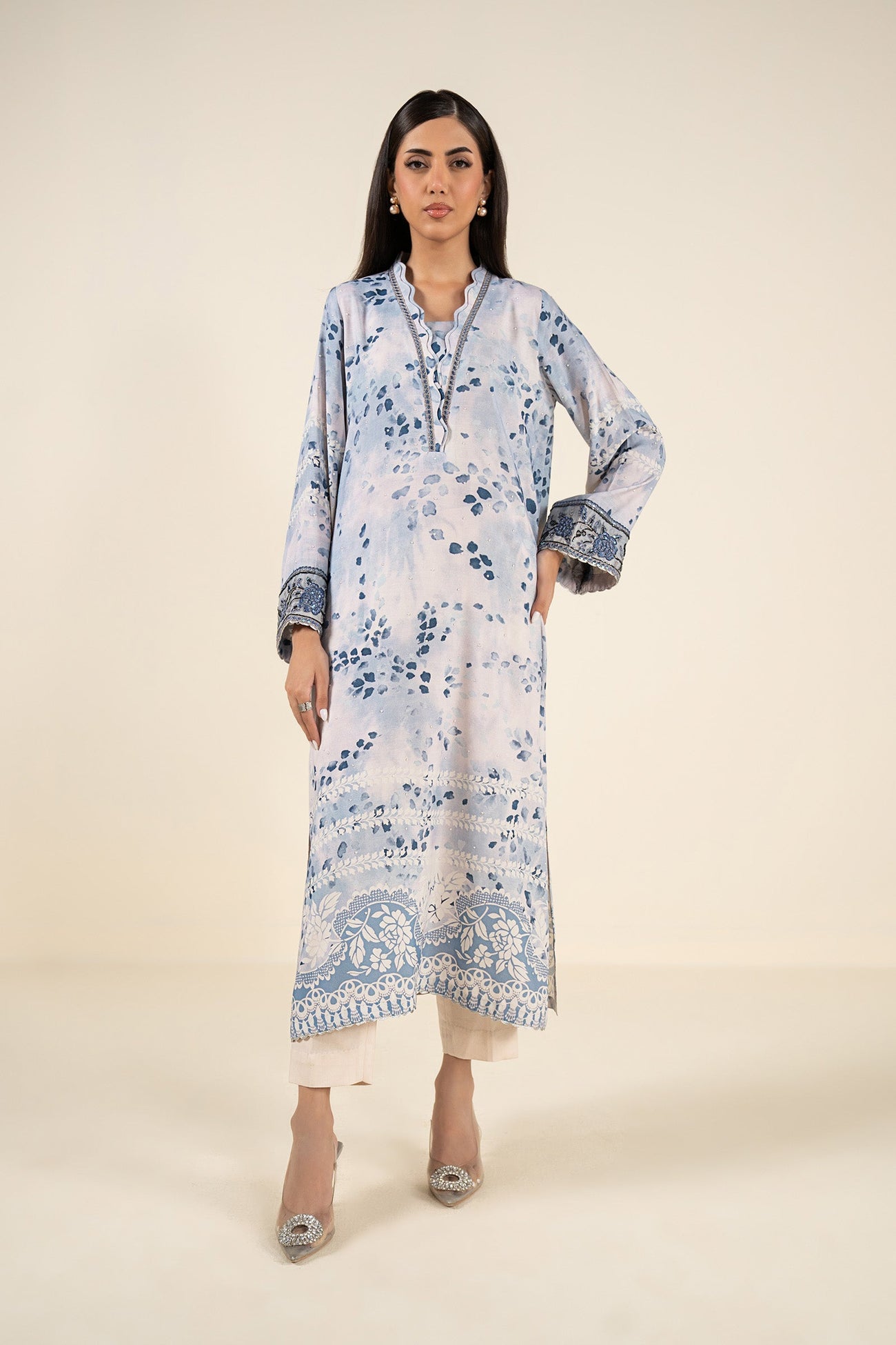 Embroidered Raw Silk Shirt