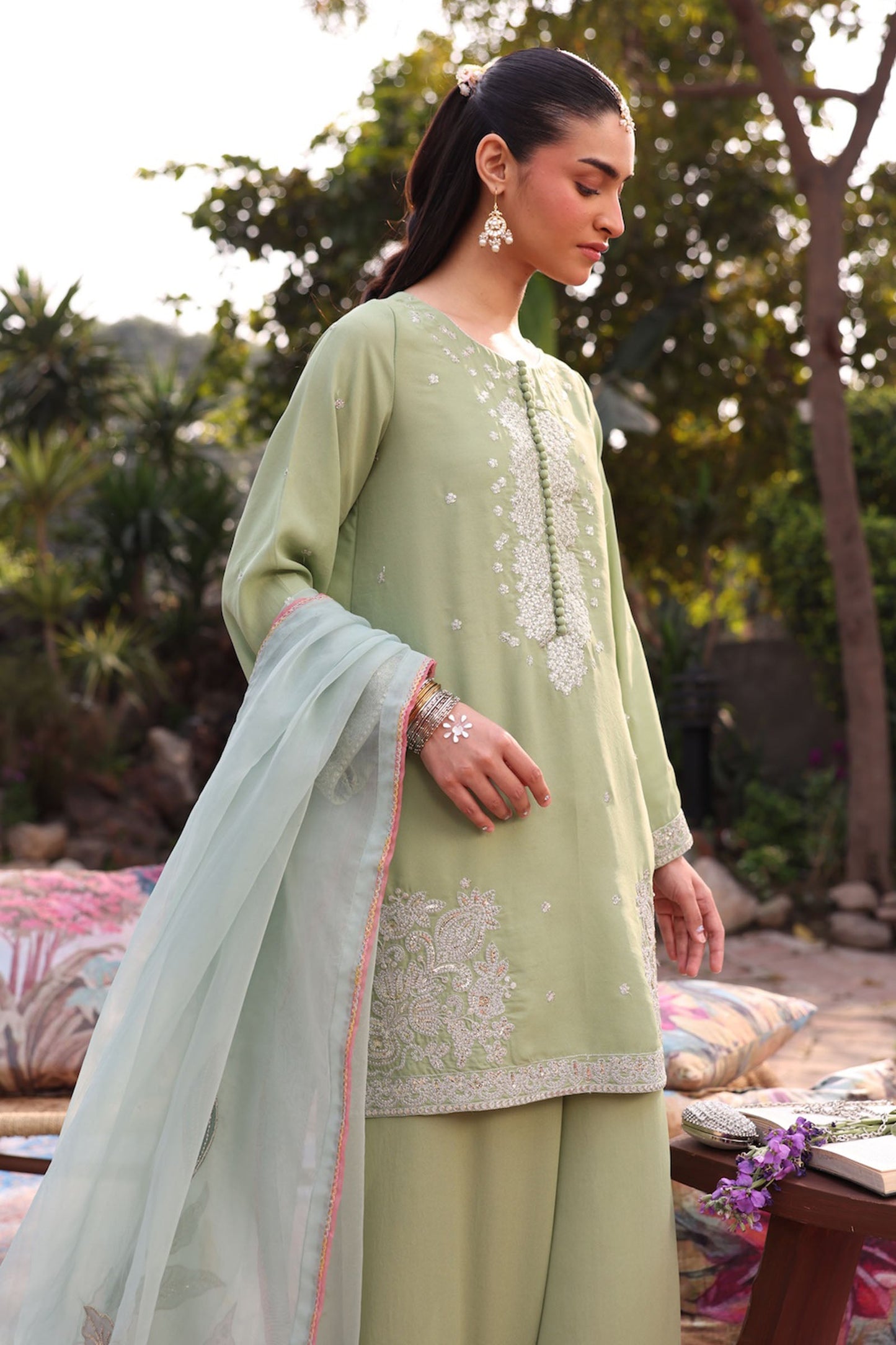2 Pc Embroidered Georgette Suit