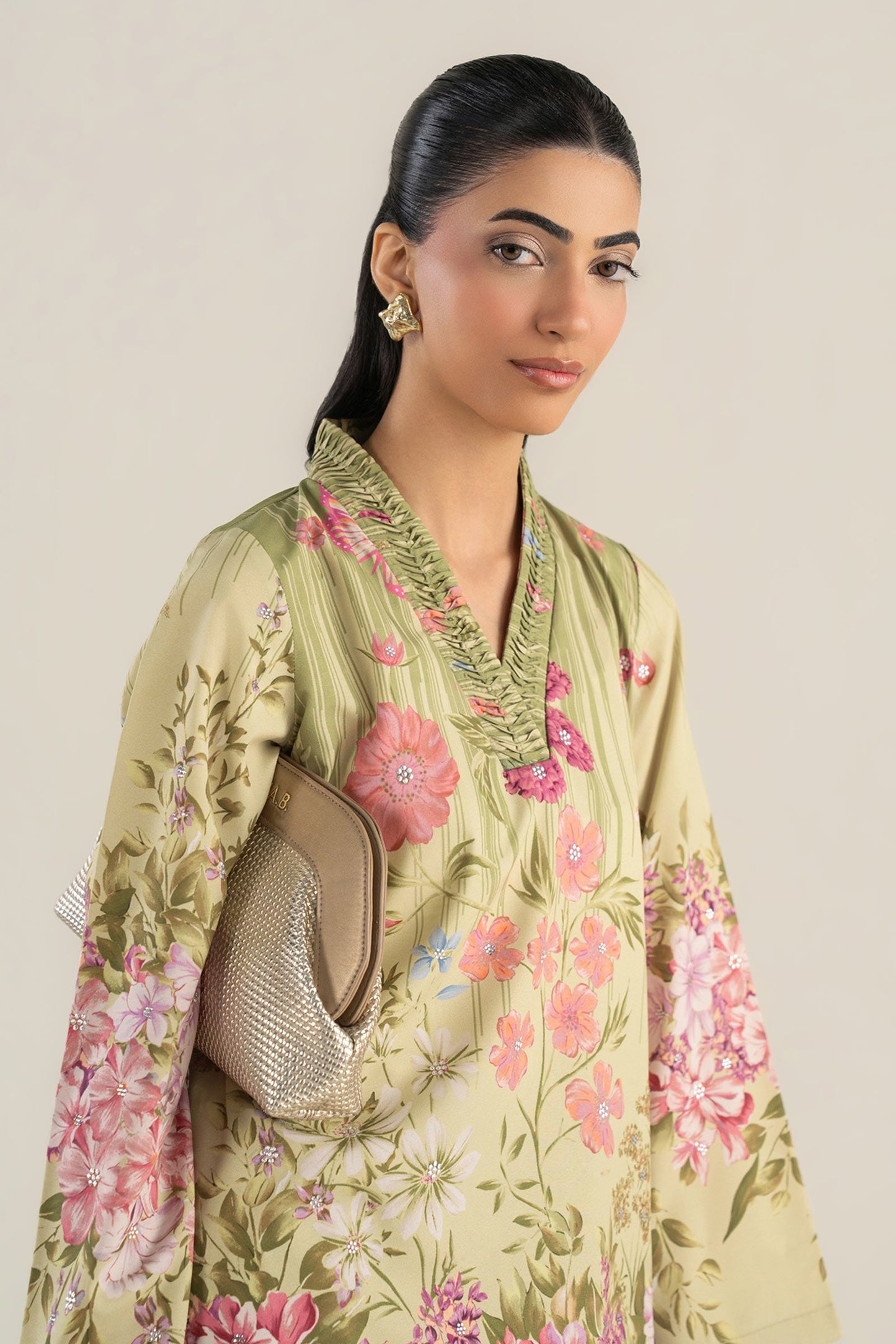 2 Pc Printed Crepe Suit