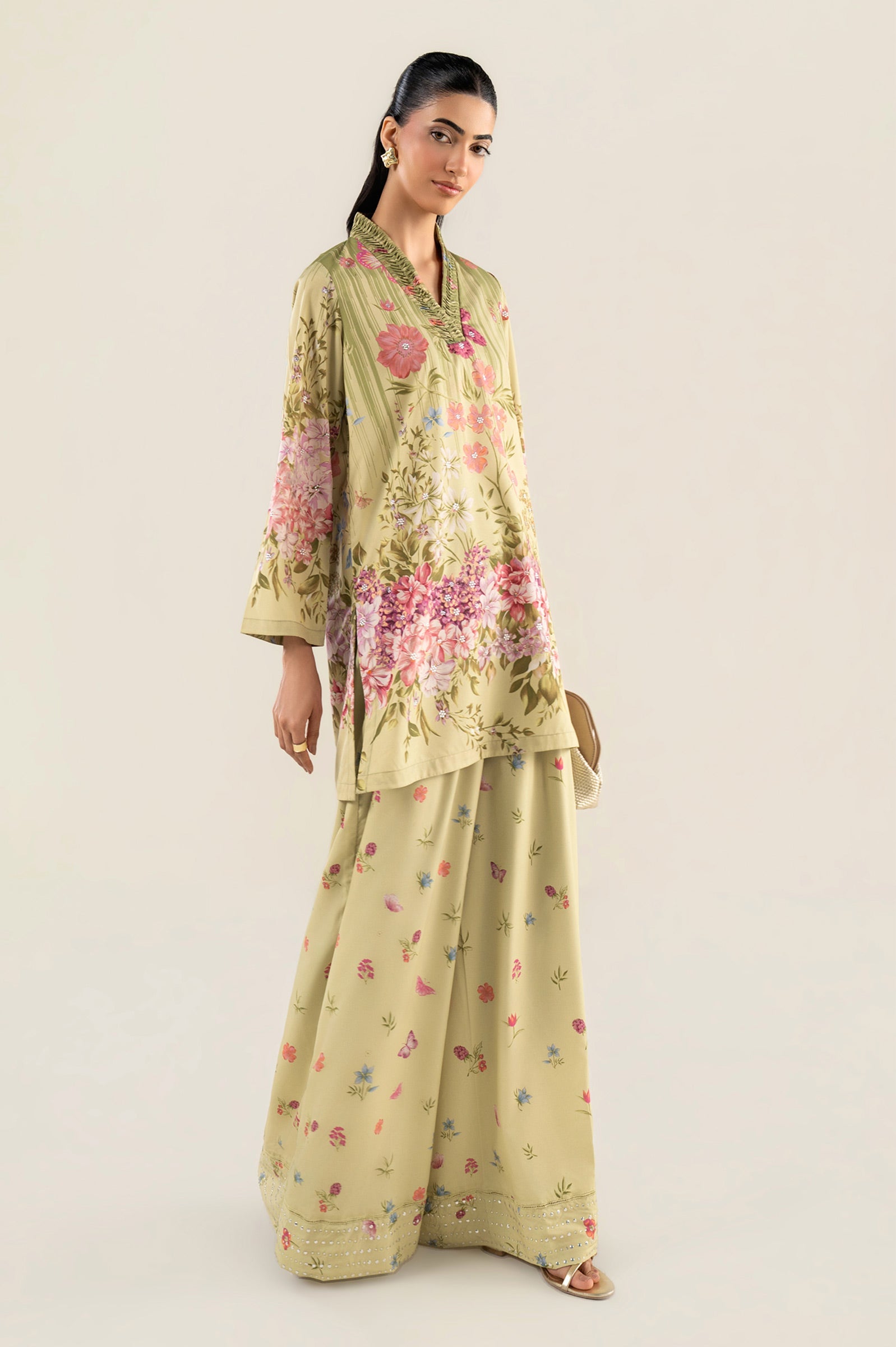 2 Pc Printed Crepe Suit