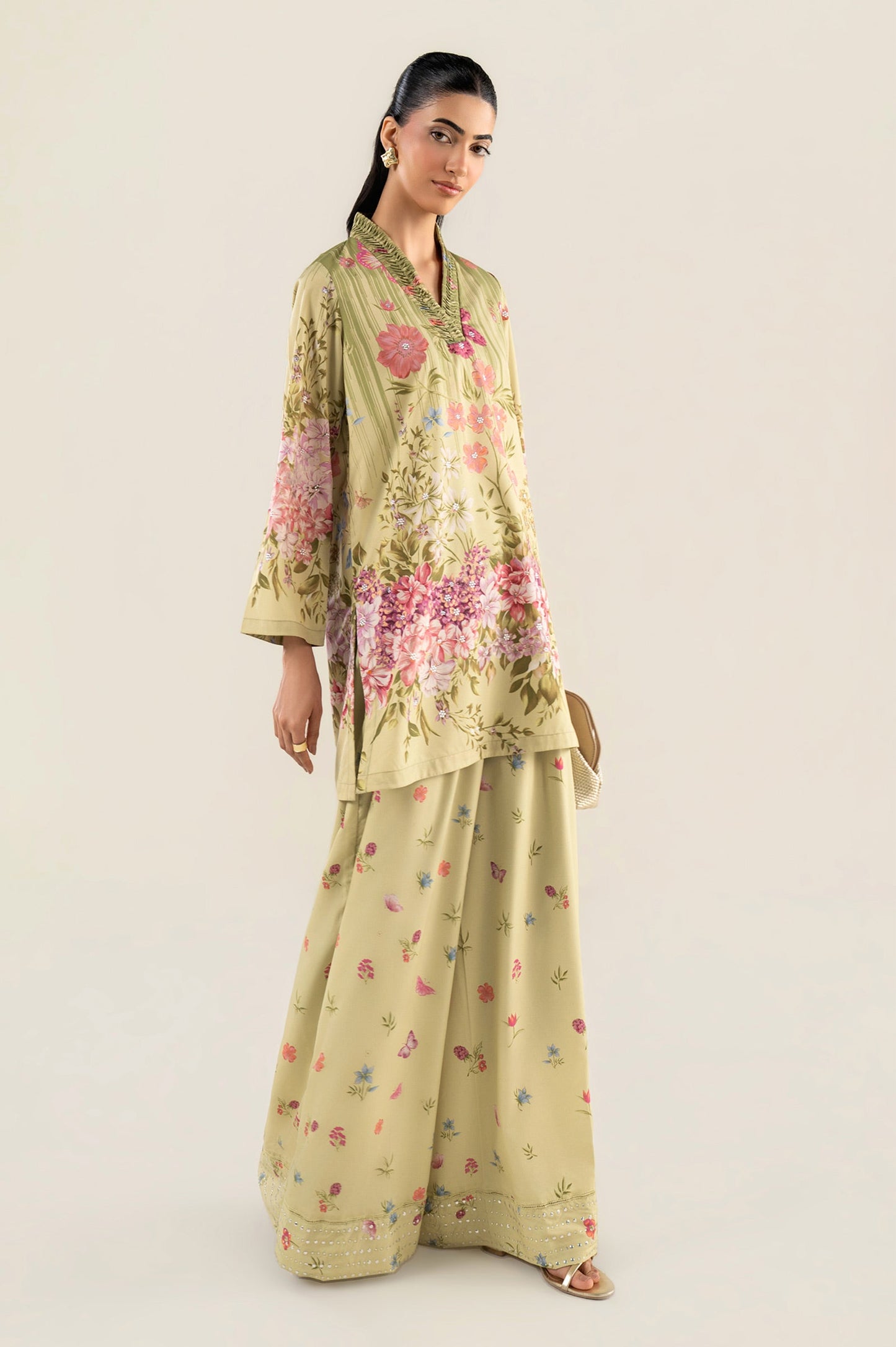 2 Pc Printed Crepe Suit
