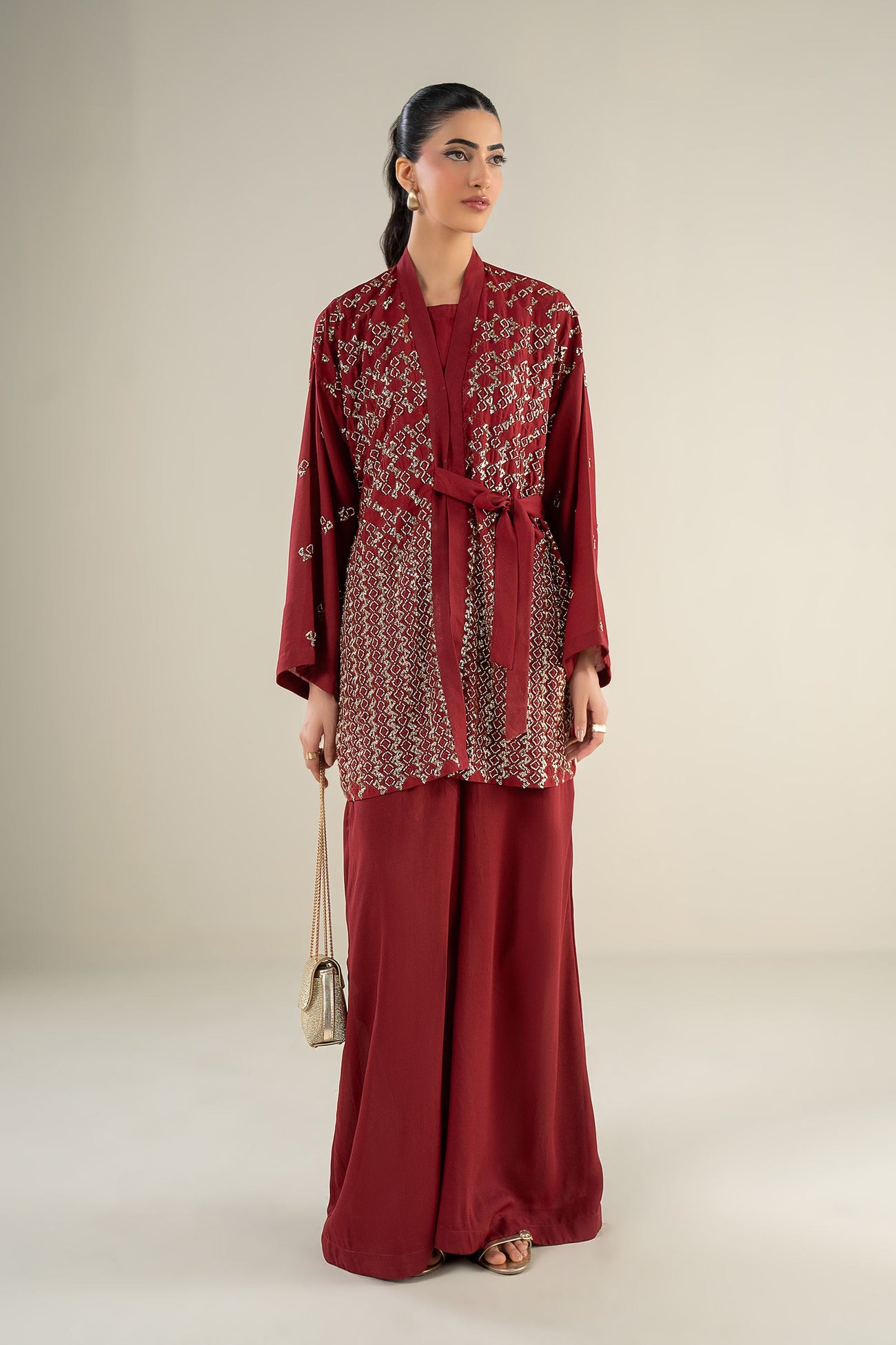 2 Pc Embellished Grainy Georgette Suit