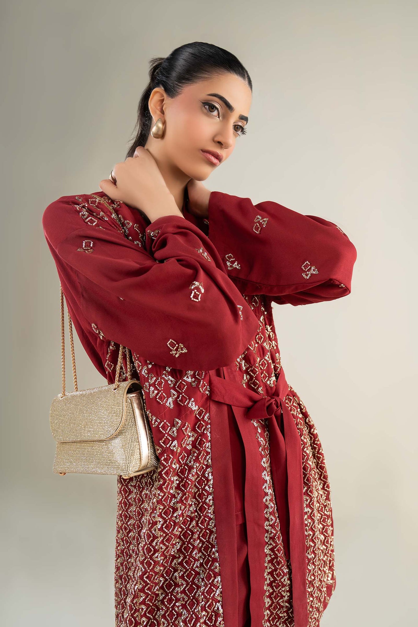 2 Pc Embellished Grainy Georgette Suit