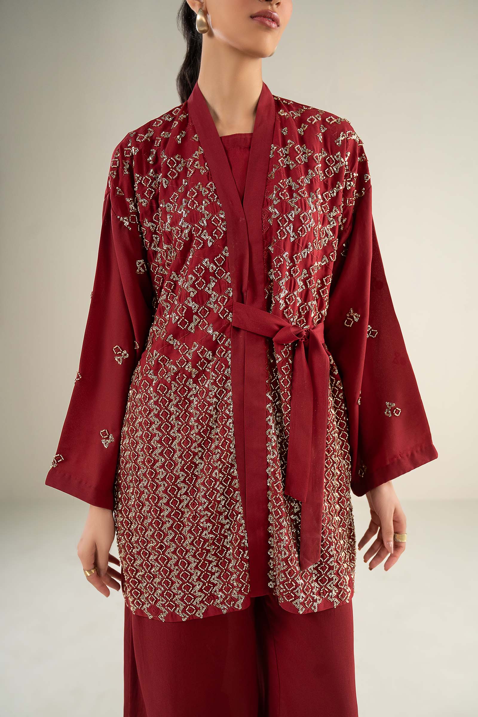 2 Pc Embellished Grainy Georgette Suit