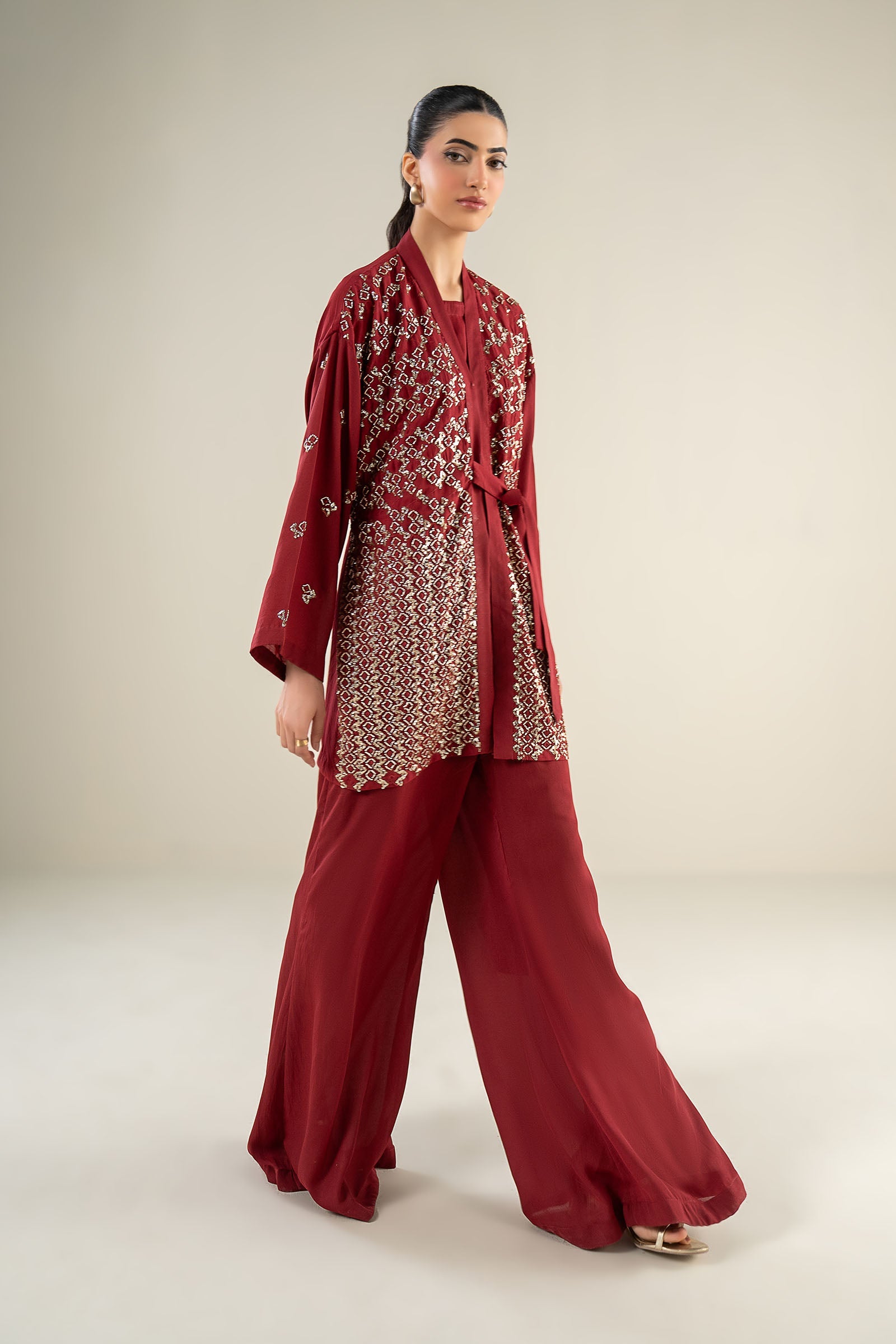 2 Pc Embellished Grainy Georgette Suit