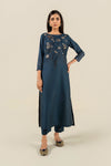 2 Pc Embroidered Yarn Dyed Cotton Silk Suit