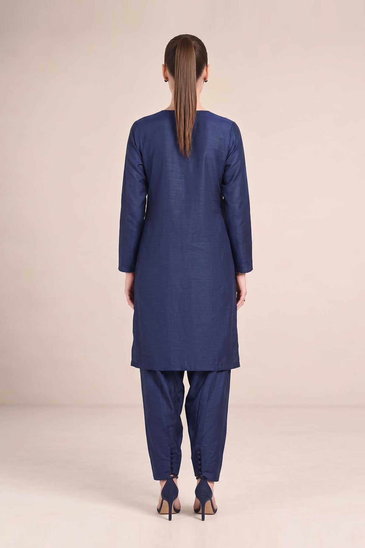 2 Pc Embellished Bamberg Raw Silk Suit