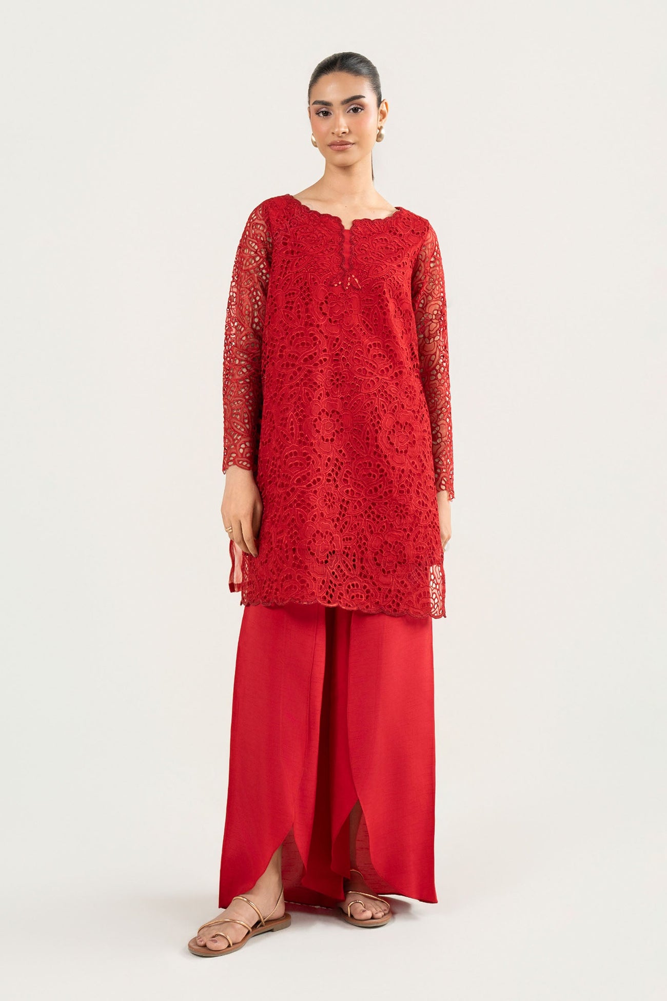 2 Pc Embroidered Organza Suit