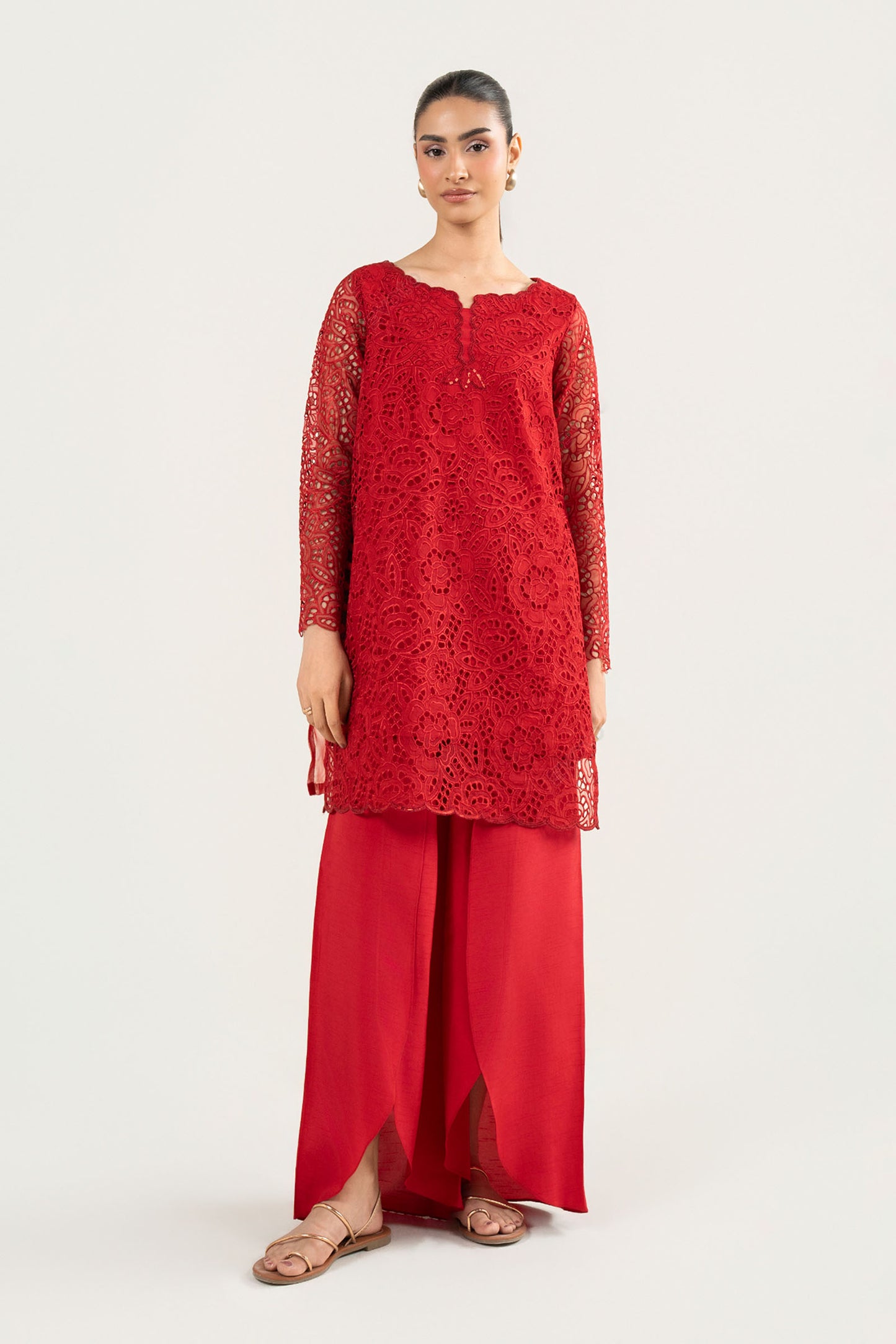 2 Pc Embroidered Organza Suit
