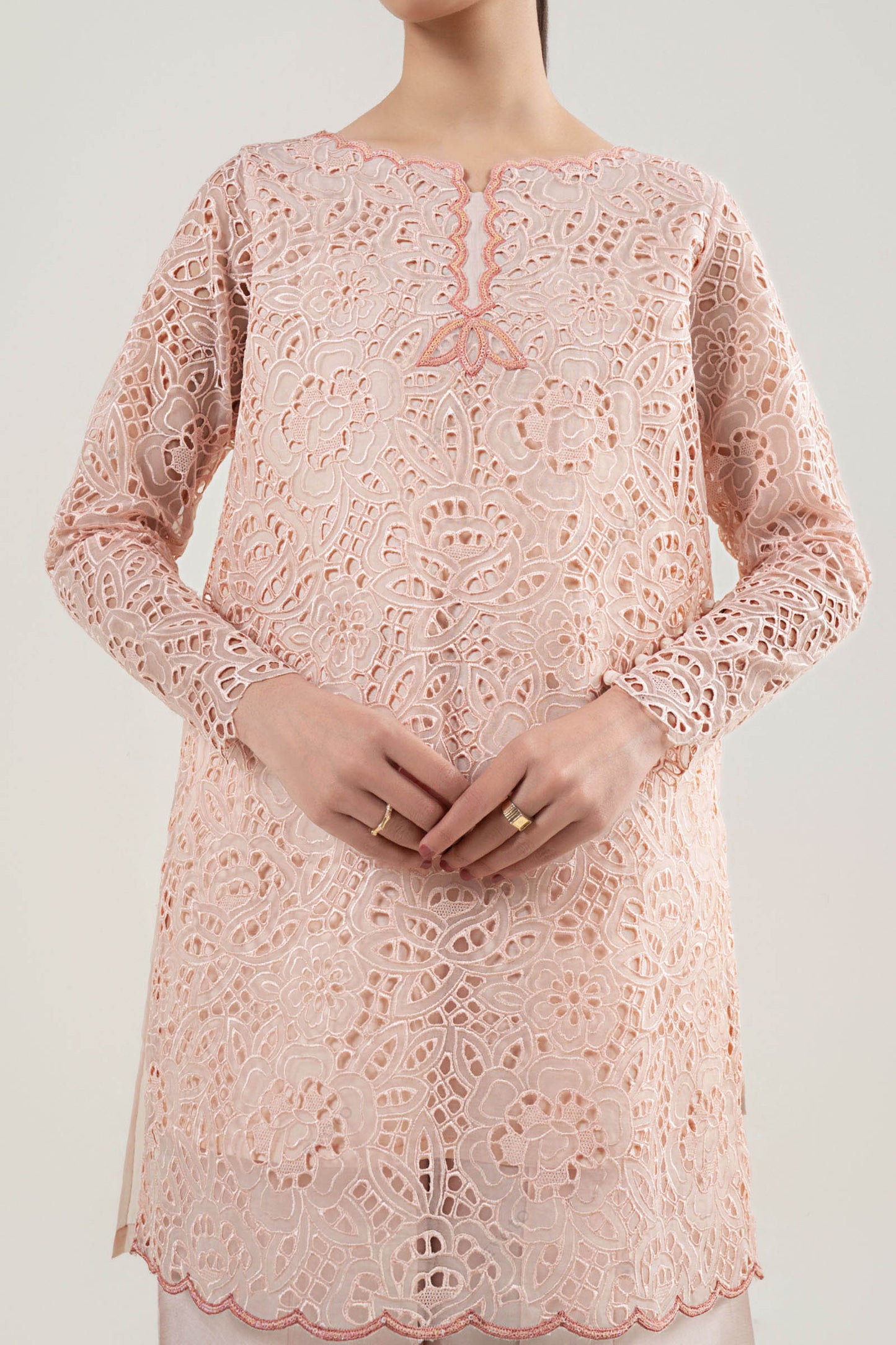 2 Pc Embroidered Organza Suit