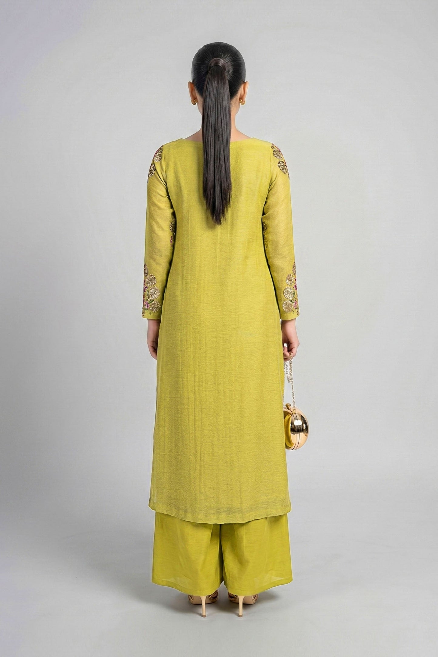 2 Pc Embroidered Khadi Net Suit