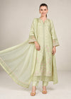 2 Pc Embroidered Bamberg Raw Silk Suit