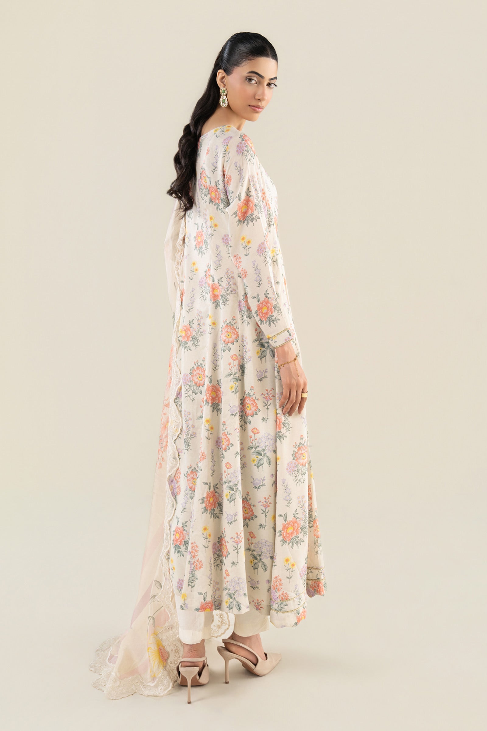 2 Pc Embroidered Raw Silk Suit
