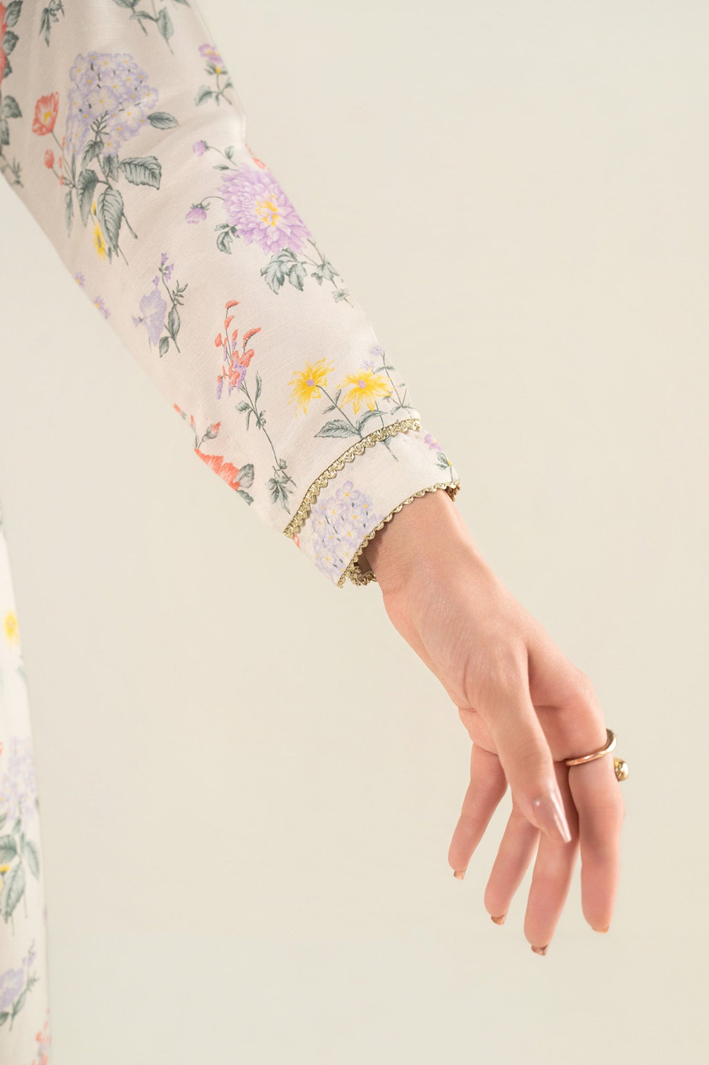 2 Pc Embroidered Raw Silk Suit