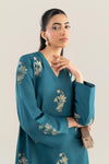 3 Pc Embroidered Raw Silk Suit
