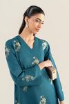 3 Pc Embroidered Raw Silk Suit