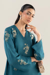 3 Pc Embroidered Raw Silk Suit