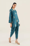 3 Pc Embroidered Raw Silk Suit