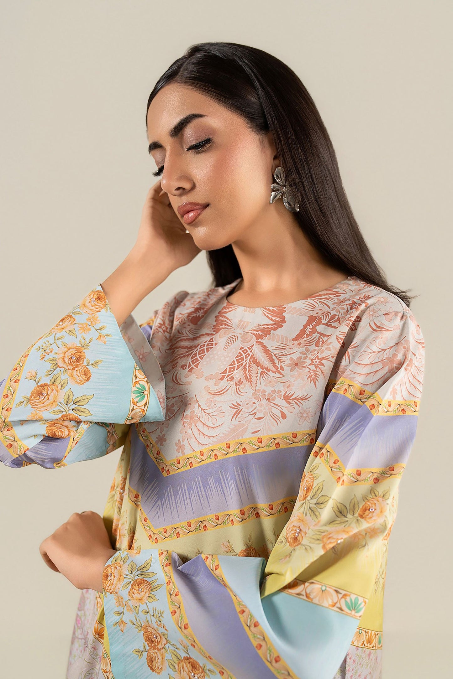 Embroidered Raw Silk Shirt