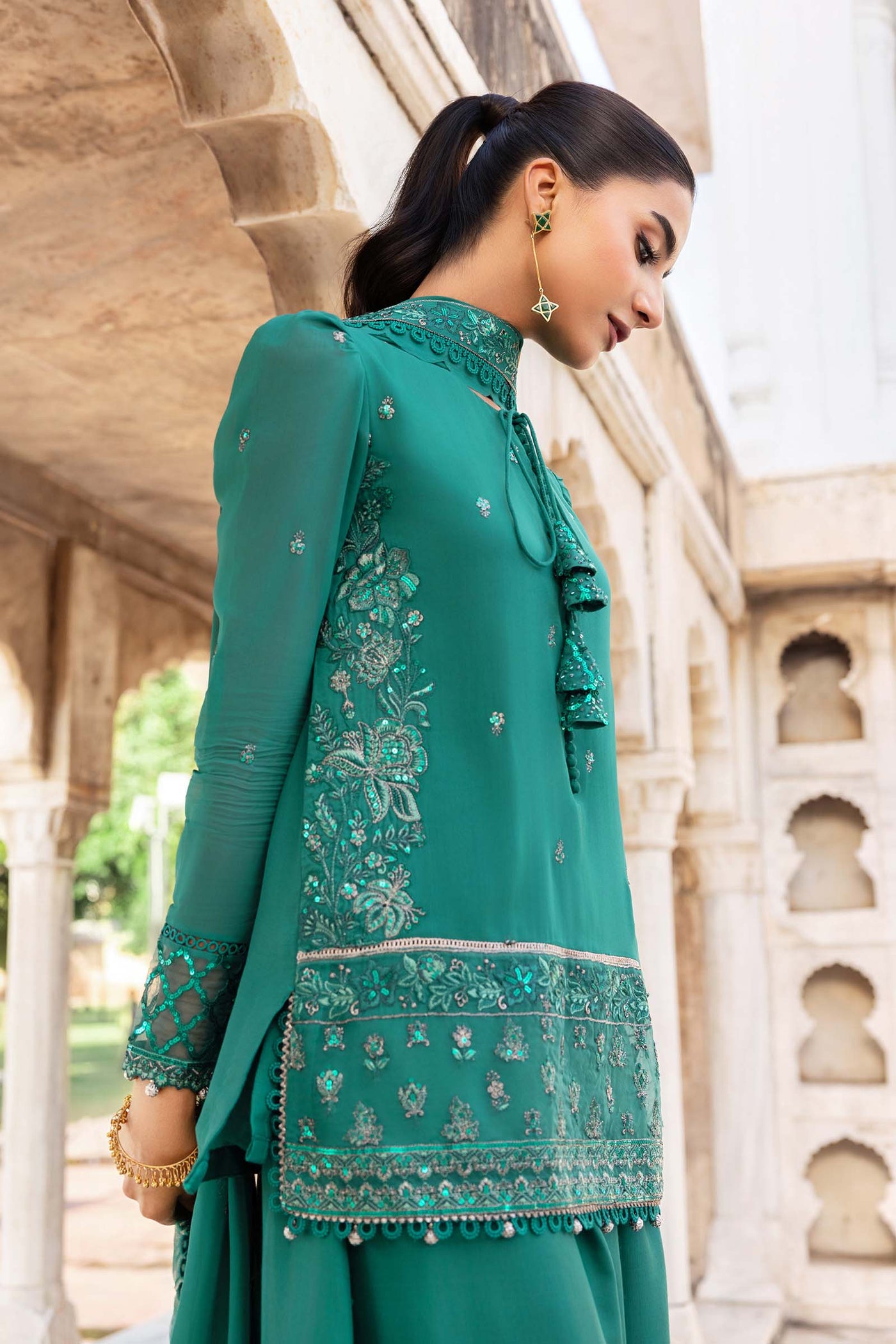 3 Pc Unstitched Embroidered Chiffon Suit