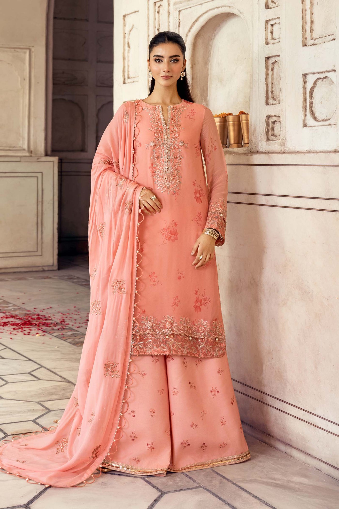 3 Pc Unstitched Embroidered Chiffon Suit