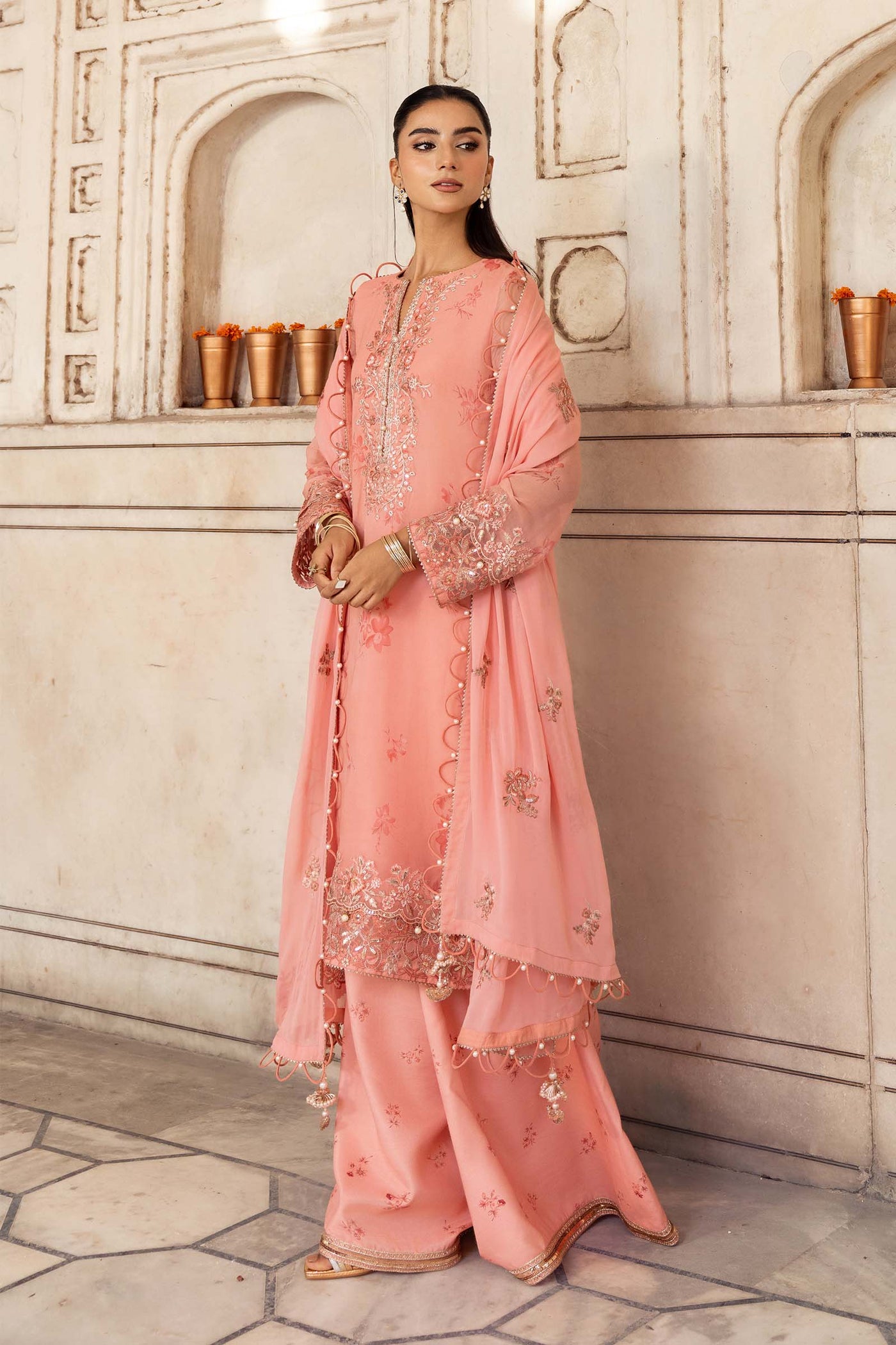 3 Pc Unstitched Embroidered Chiffon Suit