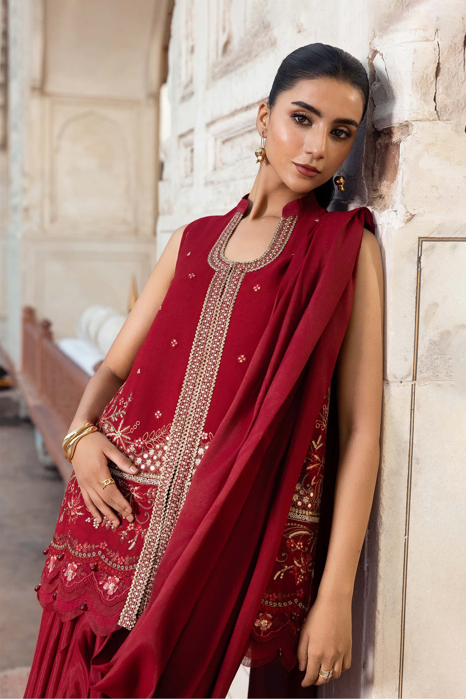 3 Pc Unstitched Embroidered Chiffon Suit