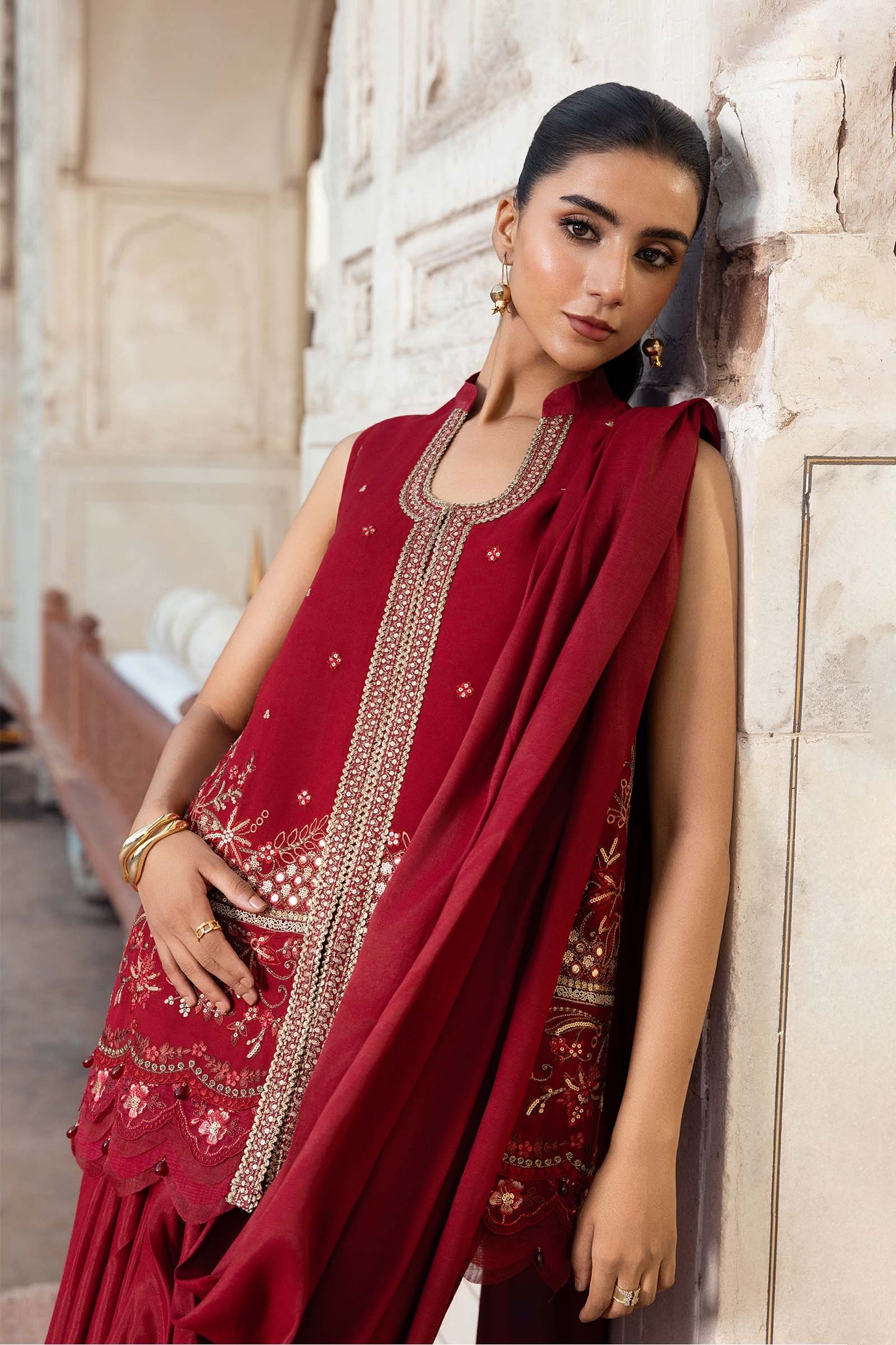 3 Pc Unstitched Embroidered Chiffon Suit