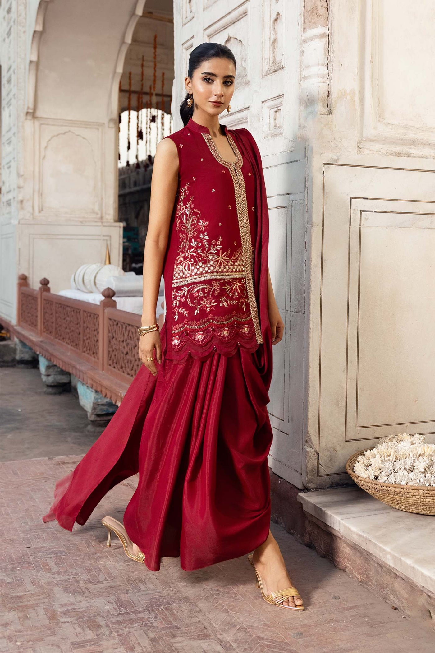 3 Pc Unstitched Embroidered Chiffon Suit