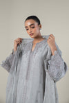 2 Pc Embroidered Raw Silk Suit