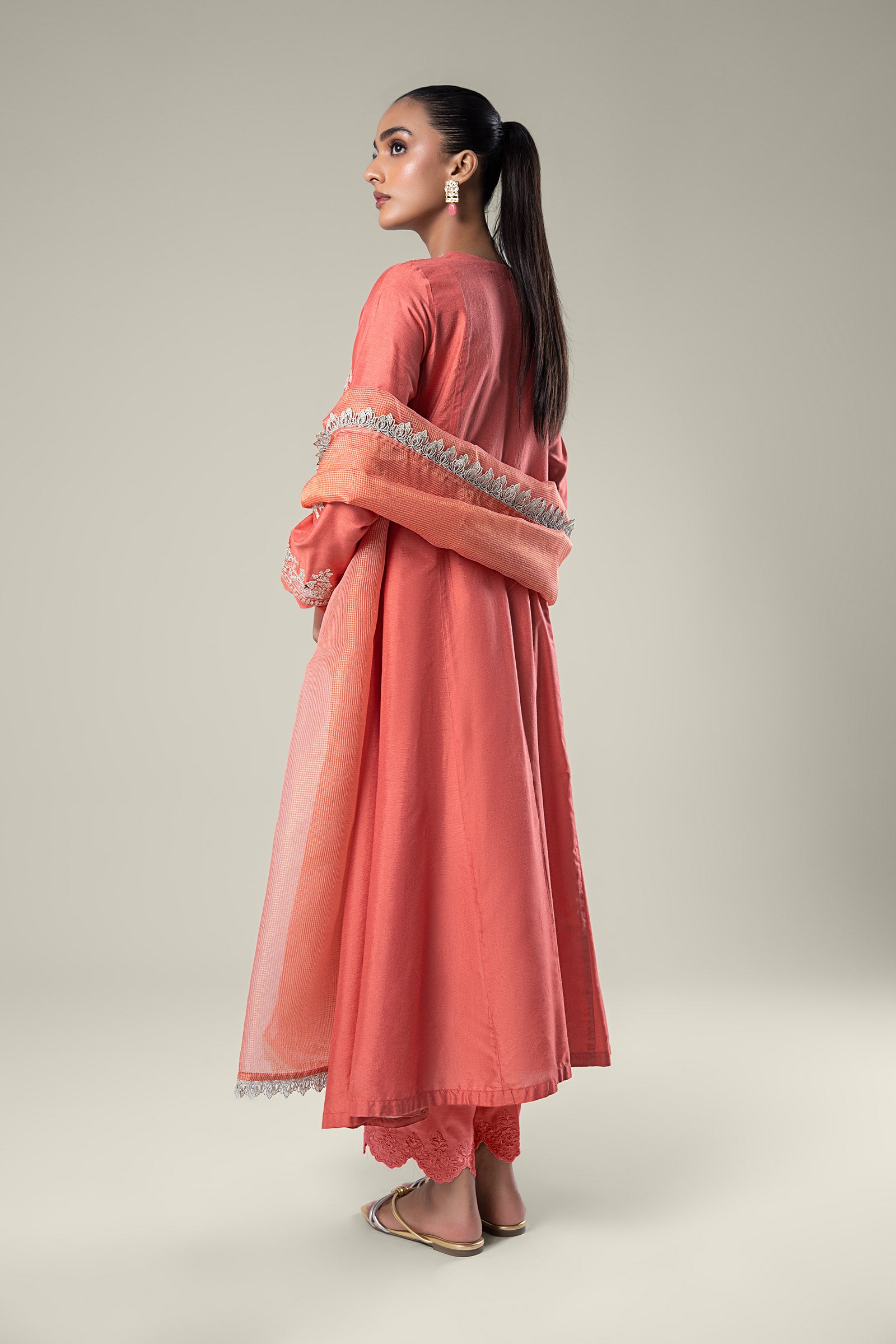 2 Pc Embroidered Khaddi Silk Suit