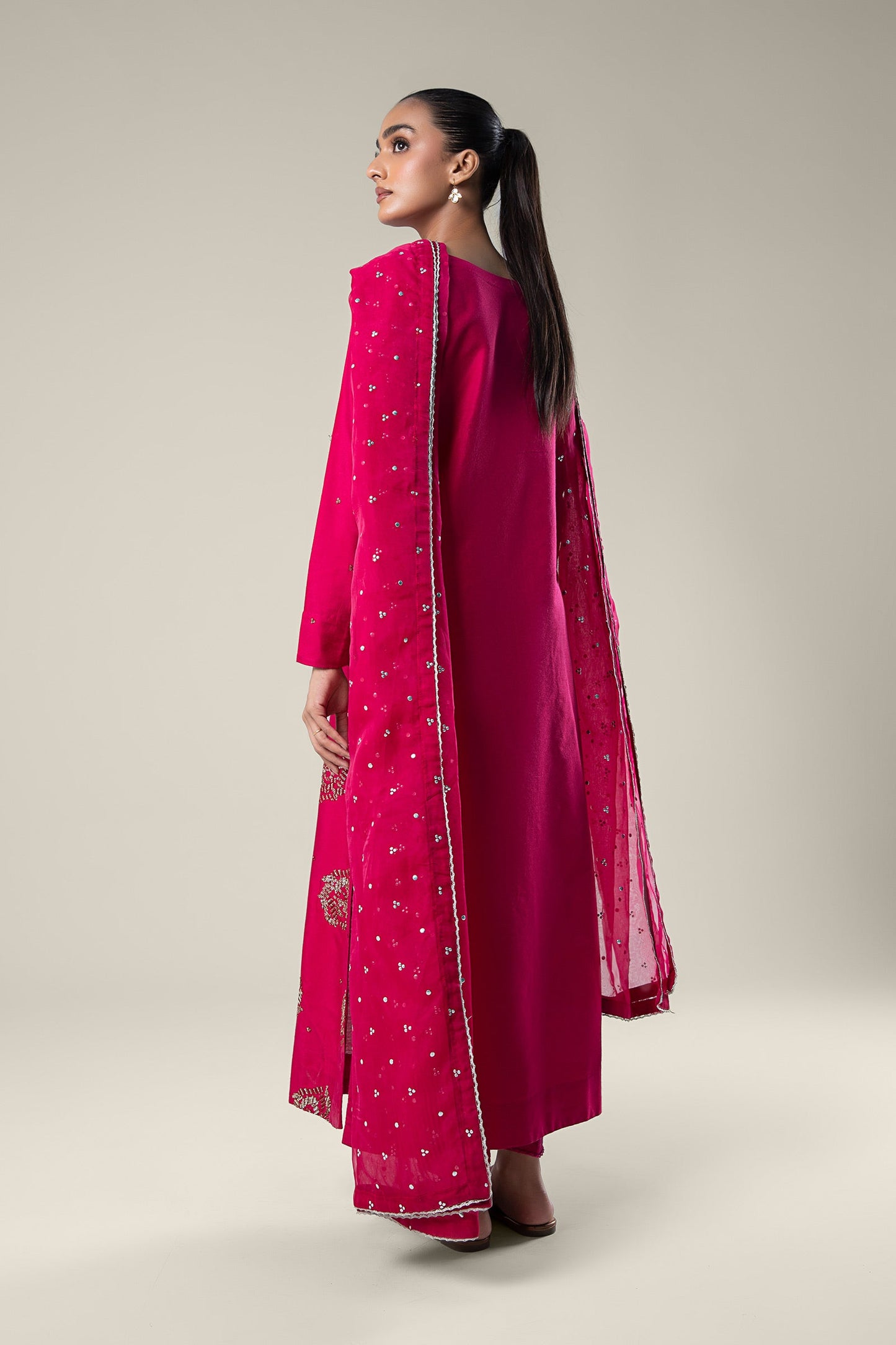 2 Pc Embroidered Raw Silk Suit