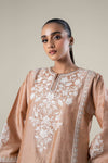 2 Pc Embroidered Tonal Raw Silk Suit