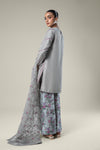 3 Pc Embroidered Raw Silk Suit