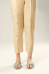 Embroidered Raw Silk Trouser