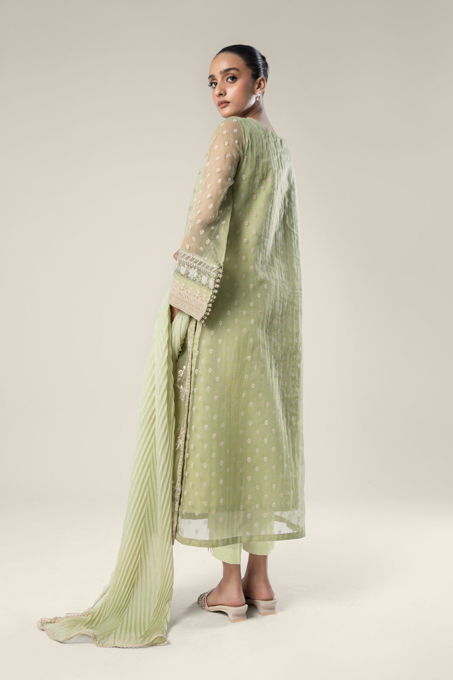 2 Pc Embroidered Organza Suit