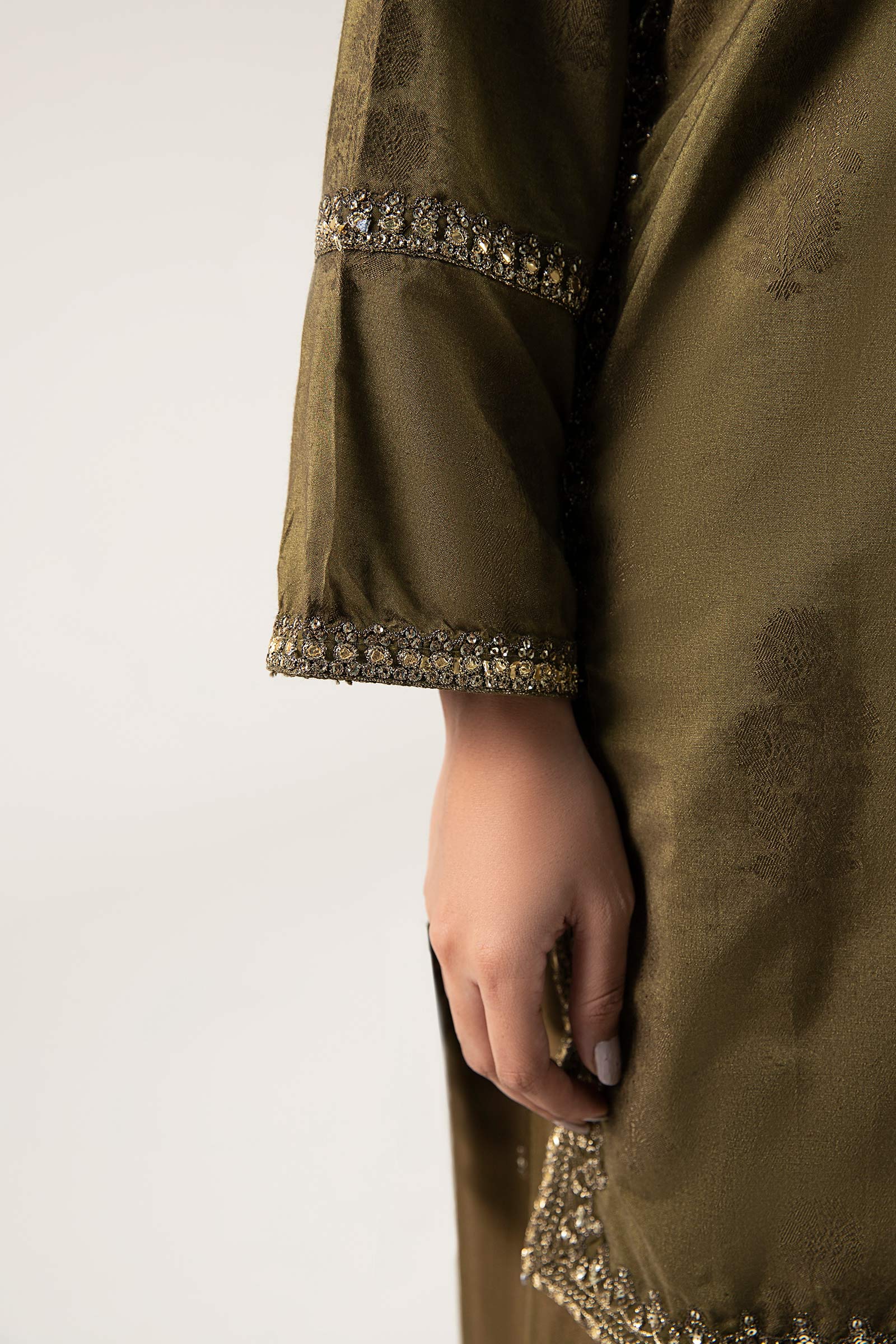 2 Pc Embroidered Jacquard Suit