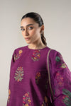 3 Pc Embroidered Raw Silk Suit