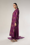 3 Pc Embroidered Raw Silk Suit