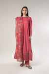 2 Pc Embroidered Raw Silk Suit