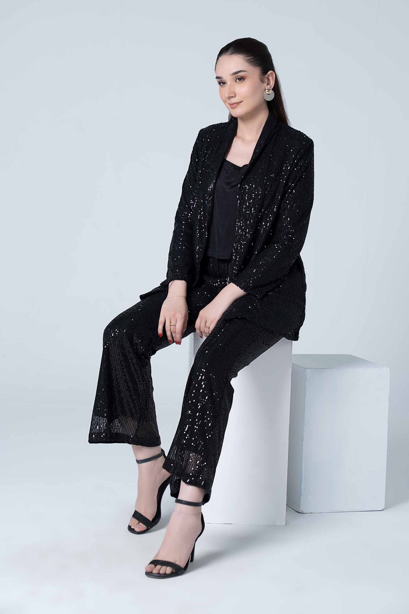 3 Pc Sequined Pantsuit