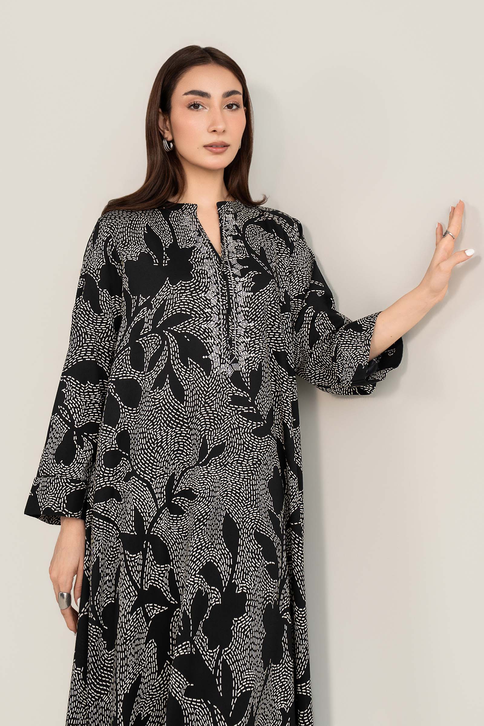 Embellished Arabic Lawn Shirt