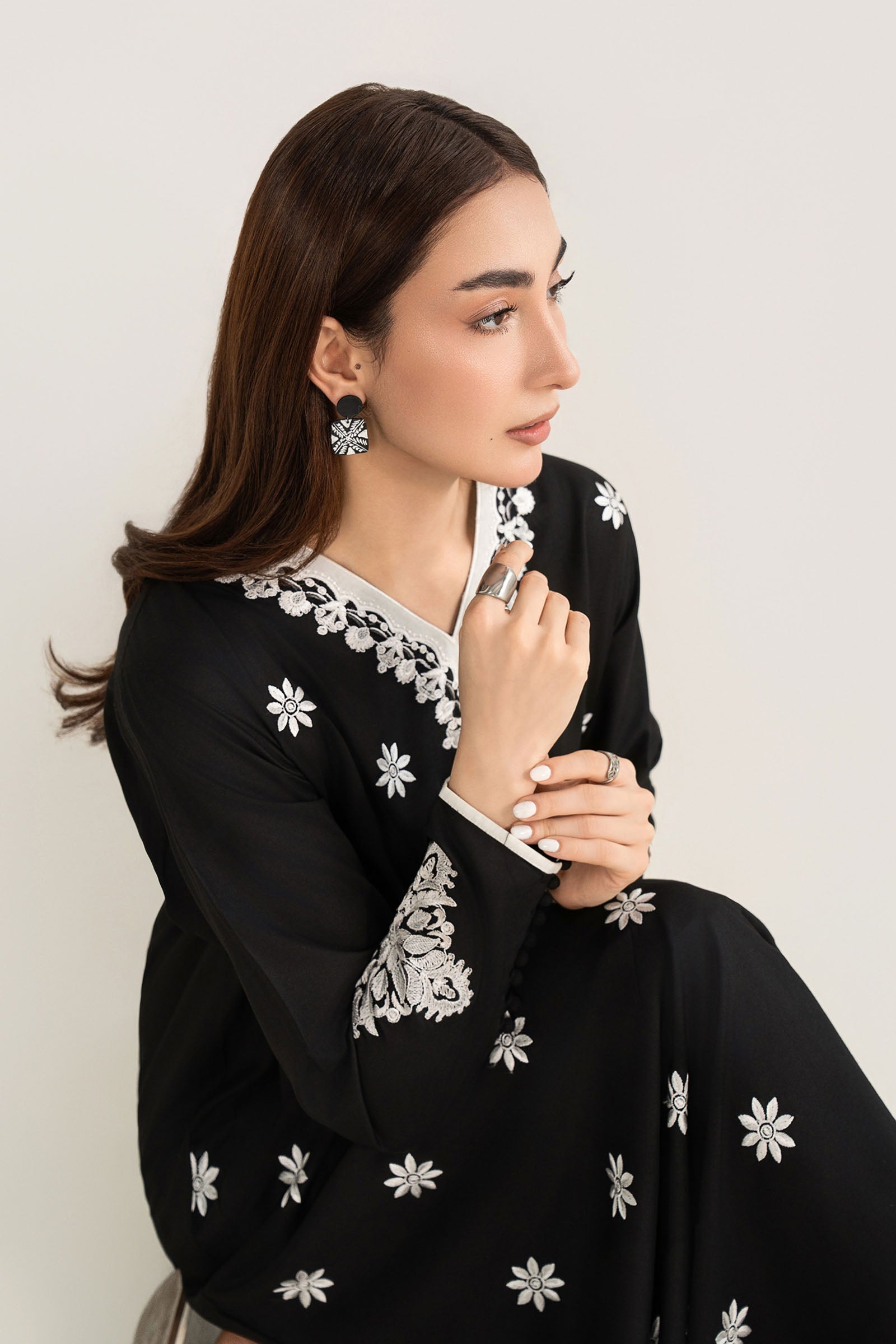 Embroidered Arabic Lawn Shirt