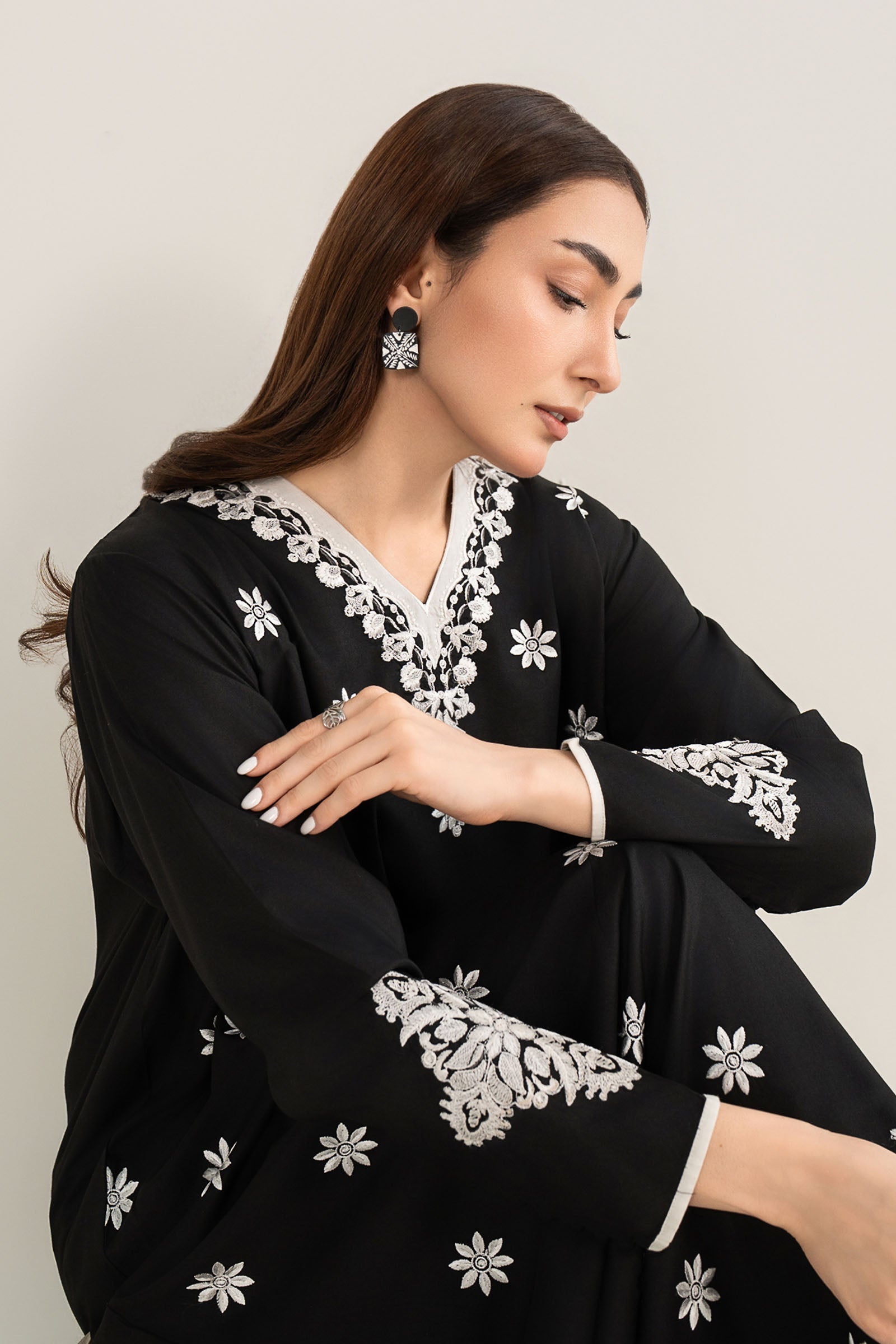 Embroidered Arabic Lawn Shirt