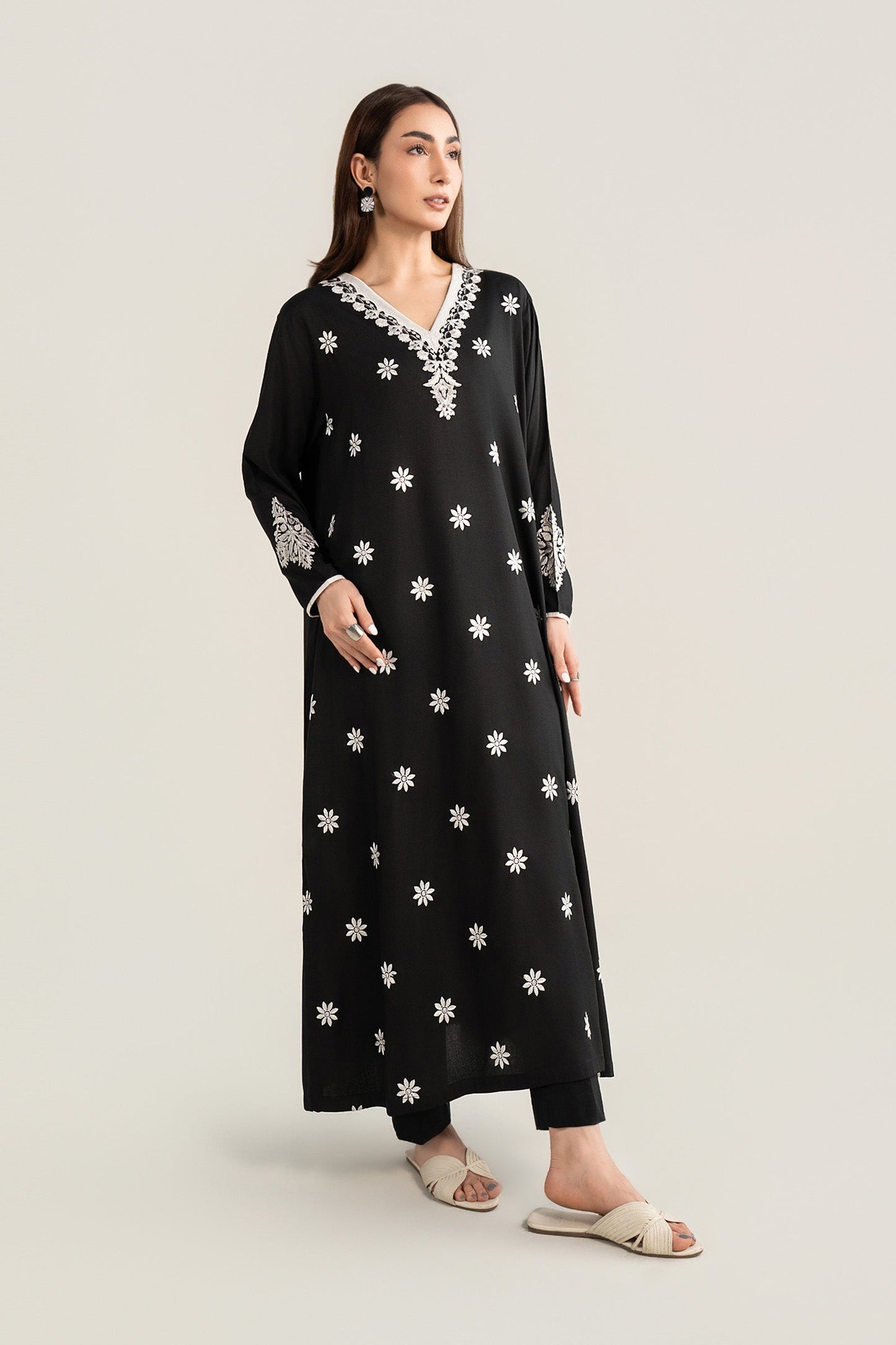 Embroidered Arabic Lawn Shirt