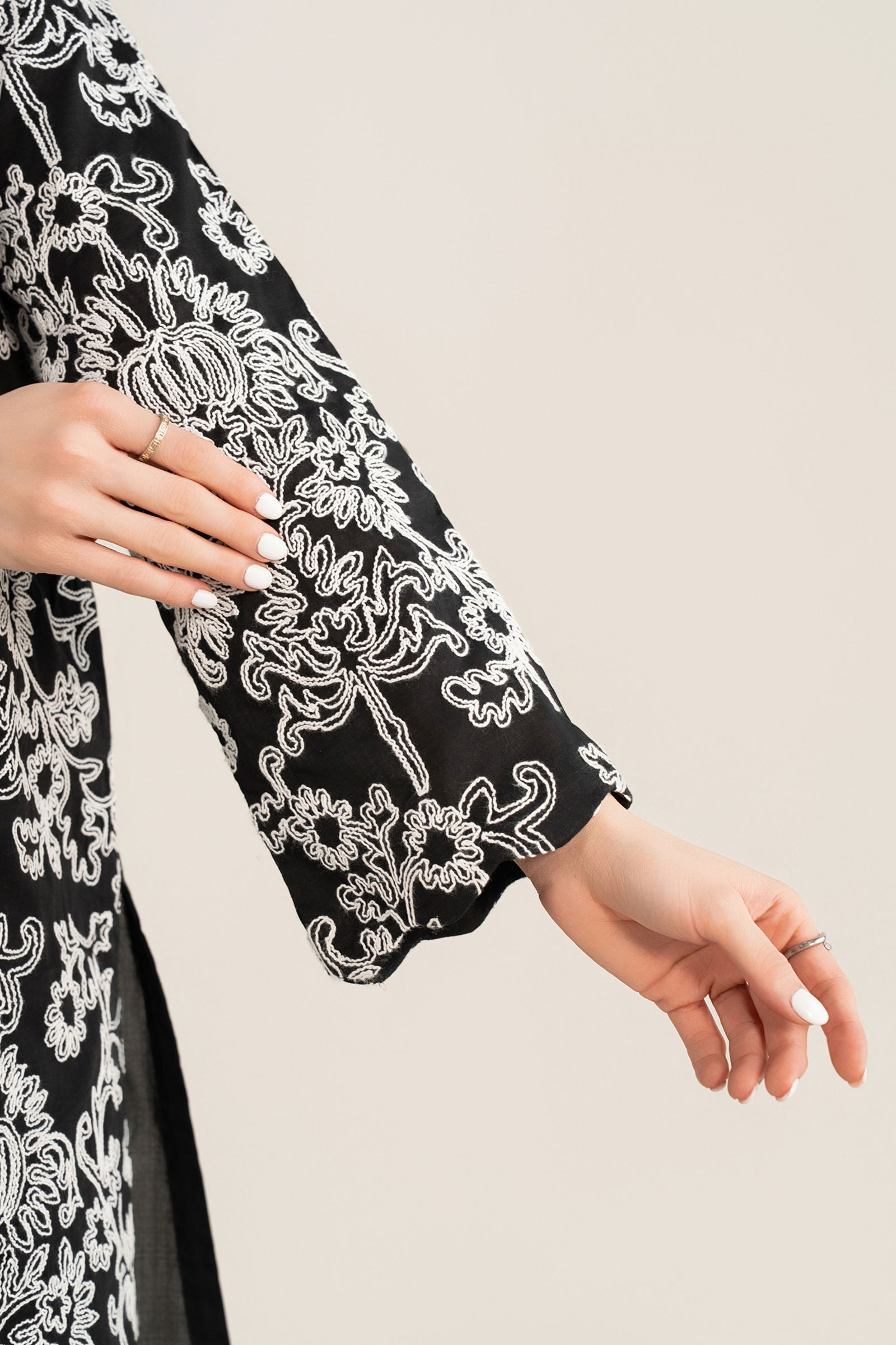 Embroidered Crosshatch Lawn Shirt