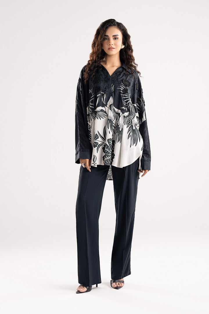 2 Pc Printed Arabic Lawn Suit All Products MBPF006-ESM-BLK