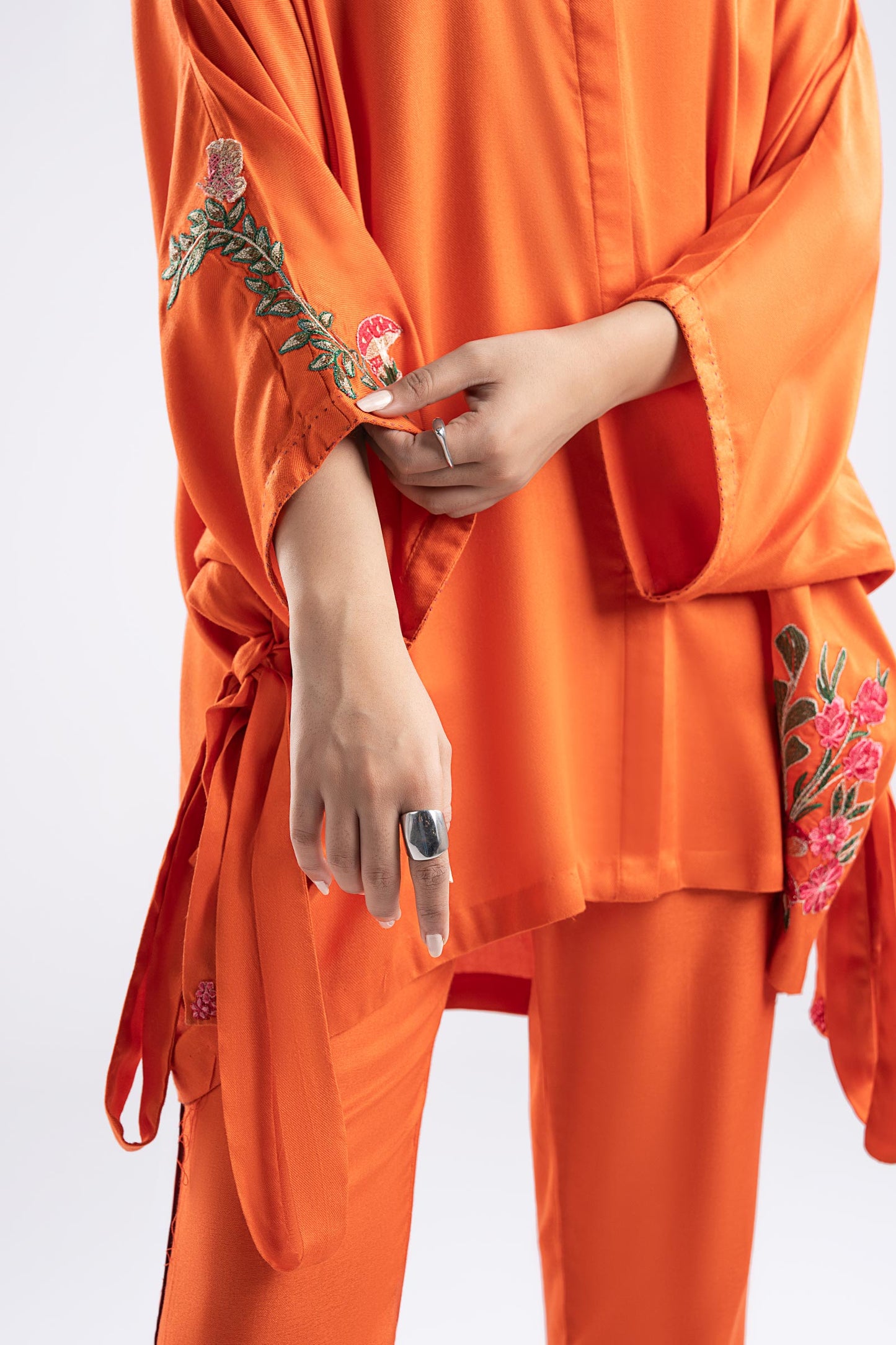 2 Pc Embroidered Twill Suit