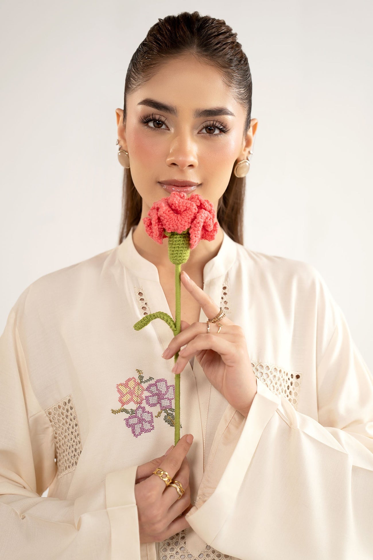 Embroidered Arabic Lawn Shirt