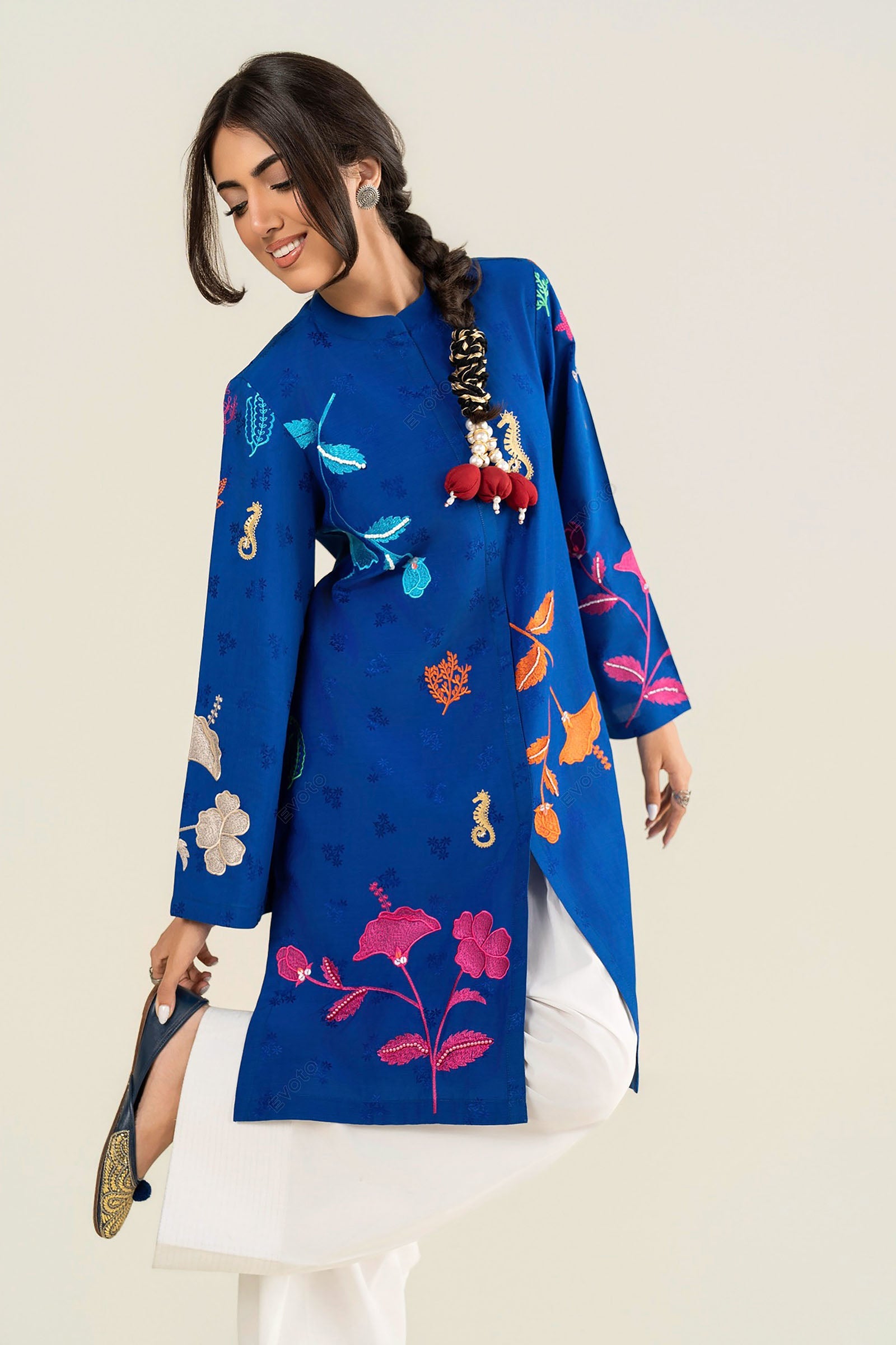 Embroidered Dobby Viscose Shirt